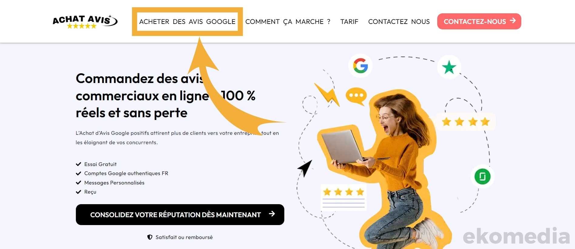 achat avis google 